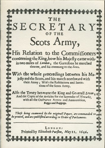 Image for THE SECRETARY OF THE SCOTS ARMY...1646