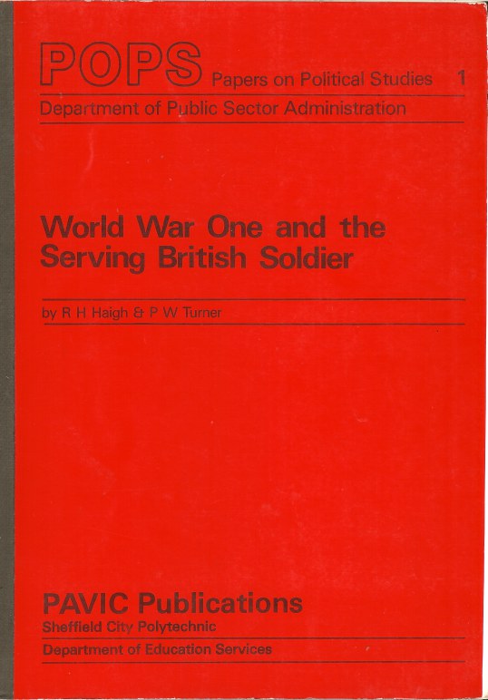 Image for WORLD WAR ONE AND THE SERVING BRITISH SOLDIER