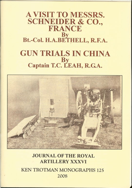 A VISIT TO MESSERS SCNEIDER & CO., FRANCE. & GUN TRIALS IN CHINA Image for A VISIT TO MESSERS SCNEIDER & CO., FRANCE. & GUN TRIALS IN CHINA