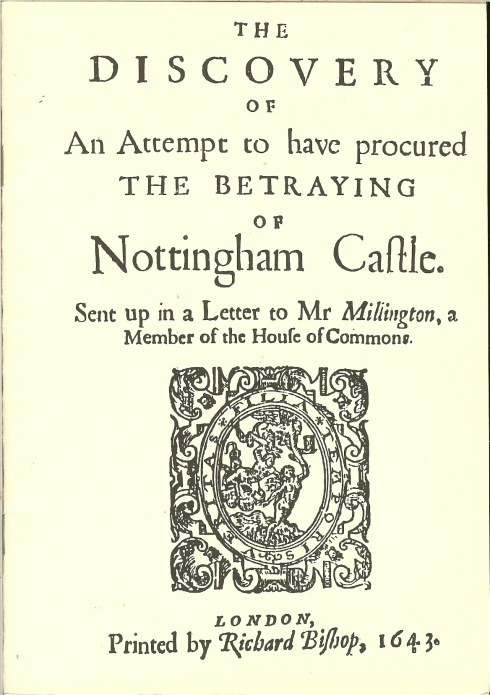 THE DISCOVERY OF AN ATTEMPT TO HAVE PROCURED THE BETRAYING OF NOTTINGHAM CASTLE 1643 Image for THE DISCOVERY OF AN ATTEMPT TO HAVE PROCURED THE BETRAYING OF NOTTINGHAM CASTLE 1643