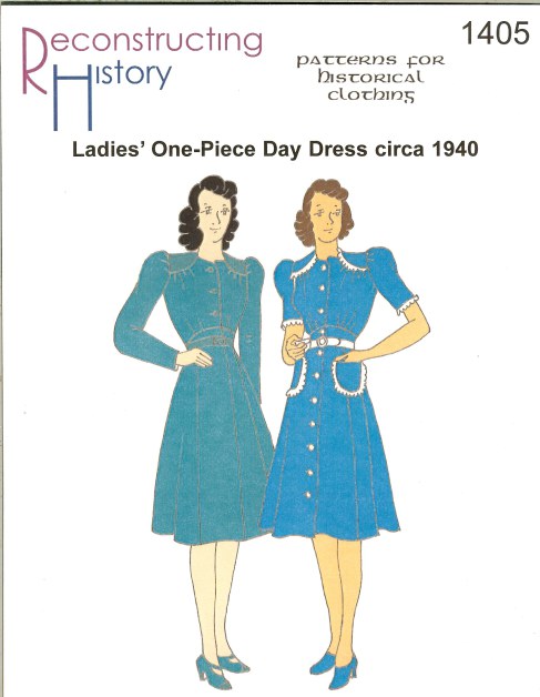 RH1405: LADIES' ONE-PIECE DAY DRESS CIRCA 1940 Image for RH1405: LADIES' ONE-PIECE DAY DRESS CIRCA 1940