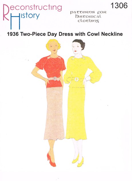 Image for RH1306: 1936 2-PIECE DAY DRESS WITH COWL-NECK
