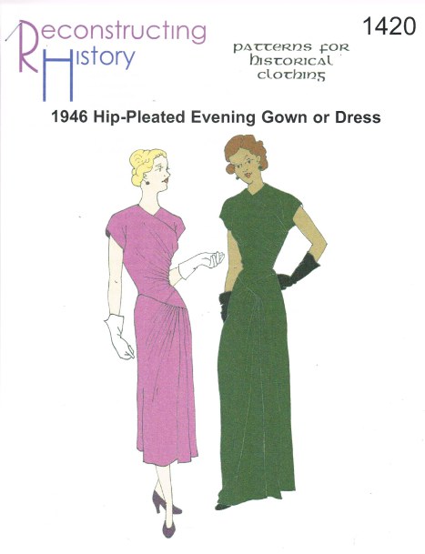 RH1420: LADIES' HIP-PLEATED EVENING GOWN CIRCA 1946 Image for RH1420: LADIES' HIP-PLEATED EVENING GOWN CIRCA 1946