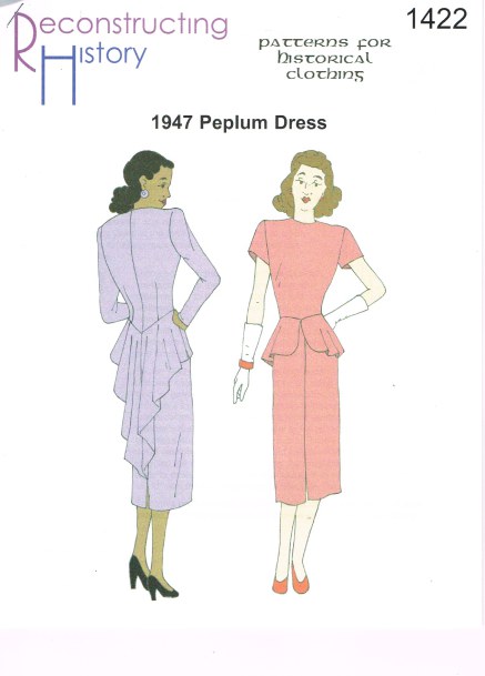 RH1422: LADIES' PEPLUM DRESS CIRCA 1946 Image for RH1422: LADIES' PEPLUM DRESS CIRCA 1946