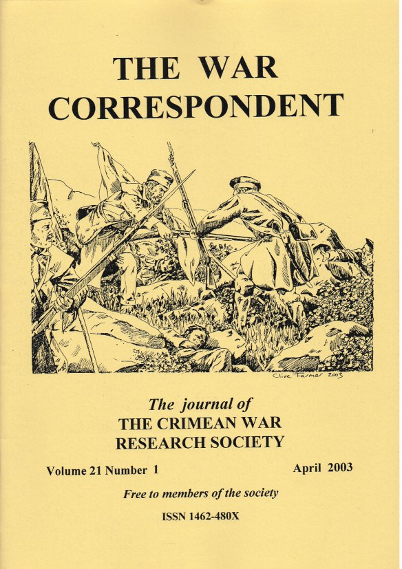 Image for THE WAR CORRESPONDENT: THE JOURNAL OF THE CRIMEAN WAR RESEARCH SOCIETY : VOLUME 21, NUMBER 1 APRIL 2003
