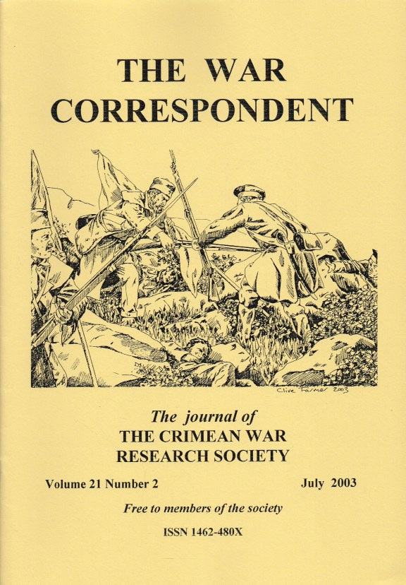 Image for THE WAR CORRESPONDENT: THE JOURNAL OF THE CRIMEAN WAR RESEARCH SOCIETY : VOLUME 21, NUMBER 2 JULY 2003