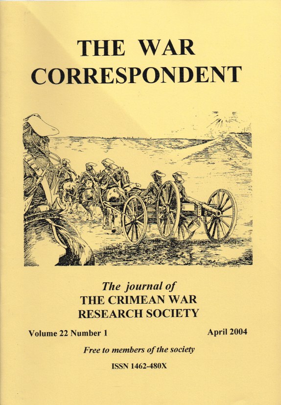 Image for THE WAR CORRESPONDENT: THE JOURNAL OF THE CRIMEAN WAR RESEARCH SOCIETY : VOLUME 22, NUMBER 1 APRIL 2004