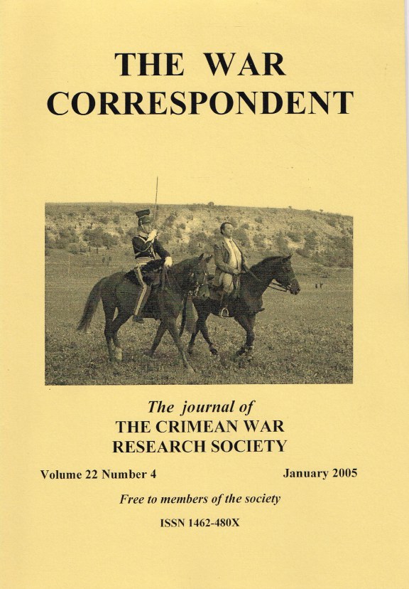 Image for THE WAR CORRESPONDENT: THE JOURNAL OF THE CRIMEAN WAR RESEARCH SOCIETY : VOLUME 22, NUMBER 4 JANUARY 2005