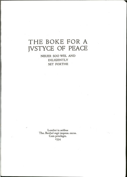 Image for THE BOKE FOR A JUSTYCE OF PEACE (THE BOOK FOR A JUSTICE OF THE PEACE)