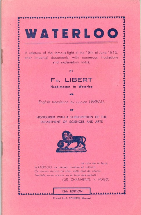 Image for WATERLOO: A RELATION OF THE FAMOUS FIGHT OF THE 18TH OF JUNE 1815... (13TH EDITION)