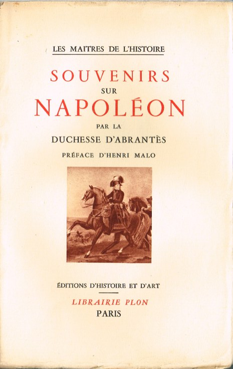 Image for SOUVENIRS SUR NAPOLEON PAR LA DUCHESSE D'ABRANTES