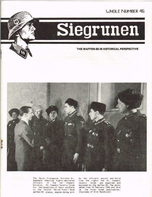 Image for SIEGRUNEN : THE WAFFEN-SS IN HISTORICAL PERSPECTIVE : VOLUME 8 NUMBER 4 / WHOLE NUMBER 46