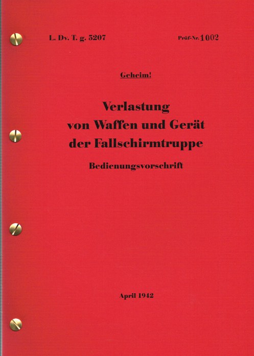 Image for THE FALLSCHIRMJAGER DELIVERY MANUAL 1942 (GERMAN TEXT)
