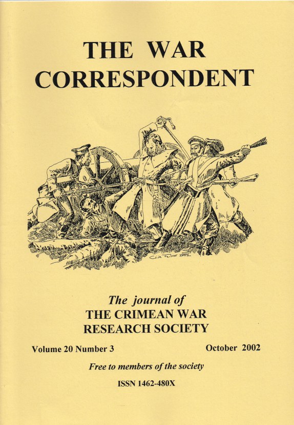 Image for THE WAR CORRESPONDENT: THE JOURNAL OF THE CRIMEAN WAR RESEARCH SOCIETY : VOLUME 20, NUMBER 3 OCTOBER 2002
