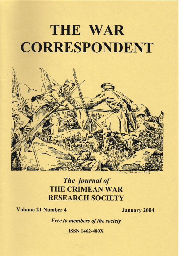 Image for THE WAR CORRESPONDENT: THE JOURNAL OF THE CRIMEAN WAR RESEARCH SOCIETY : VOLUME 21, NUMBER 4 JANUARY 2004