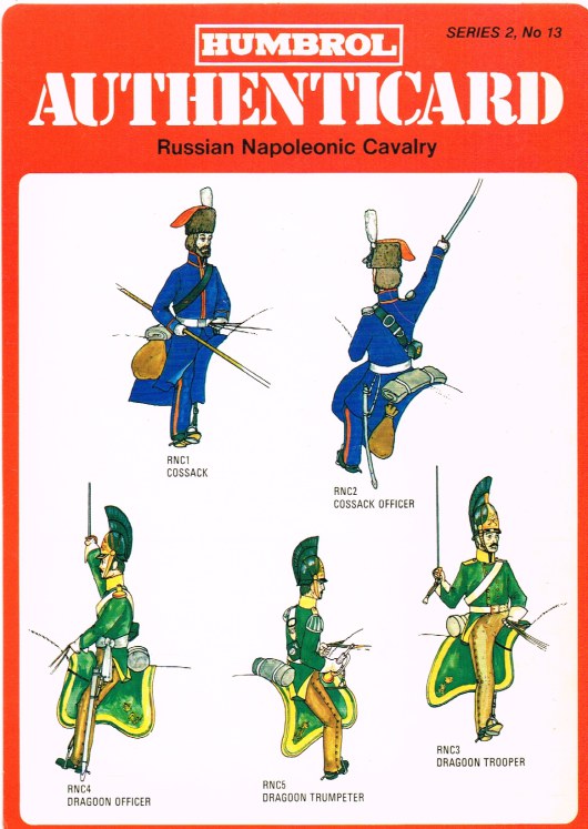 Image for HUMBROL AUTHENTICARD SERIES 2, NO.13: RUSSIAN NAPOLEONIC CAVALRY